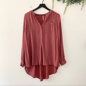 Free People Hi-Low Half Button Down Tunic | XS